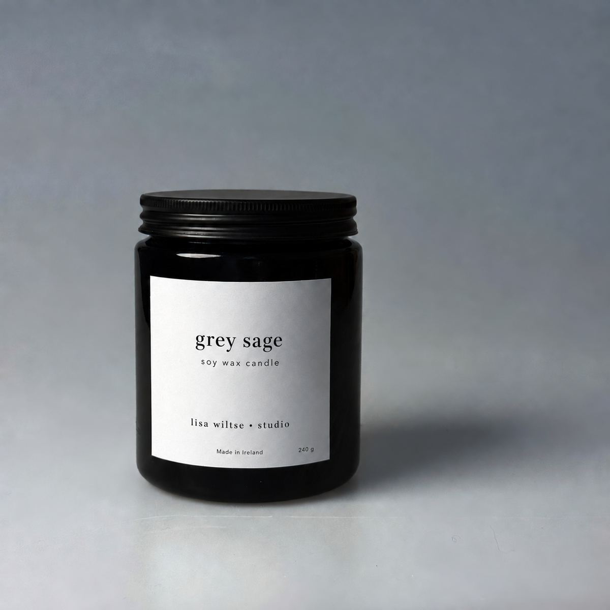 grey sage | Violet Glass Candle