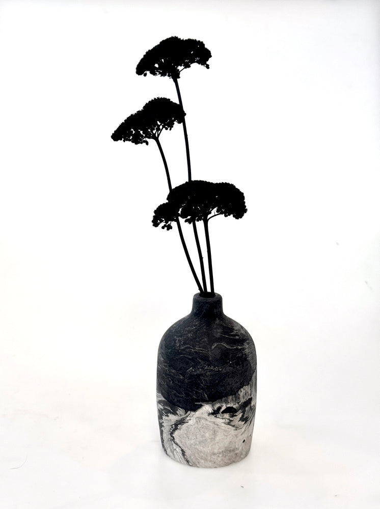 marbled stone bottle vase