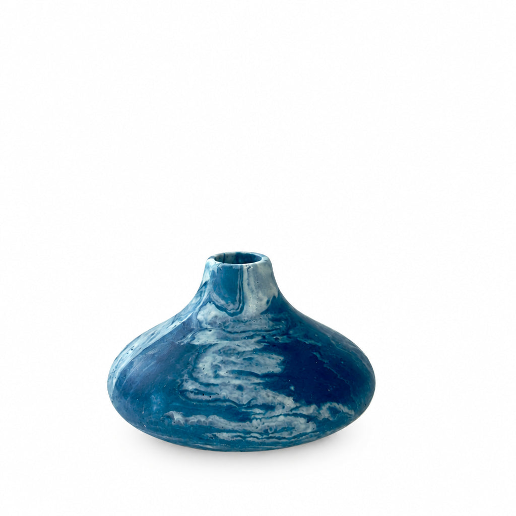 marbled squat vase