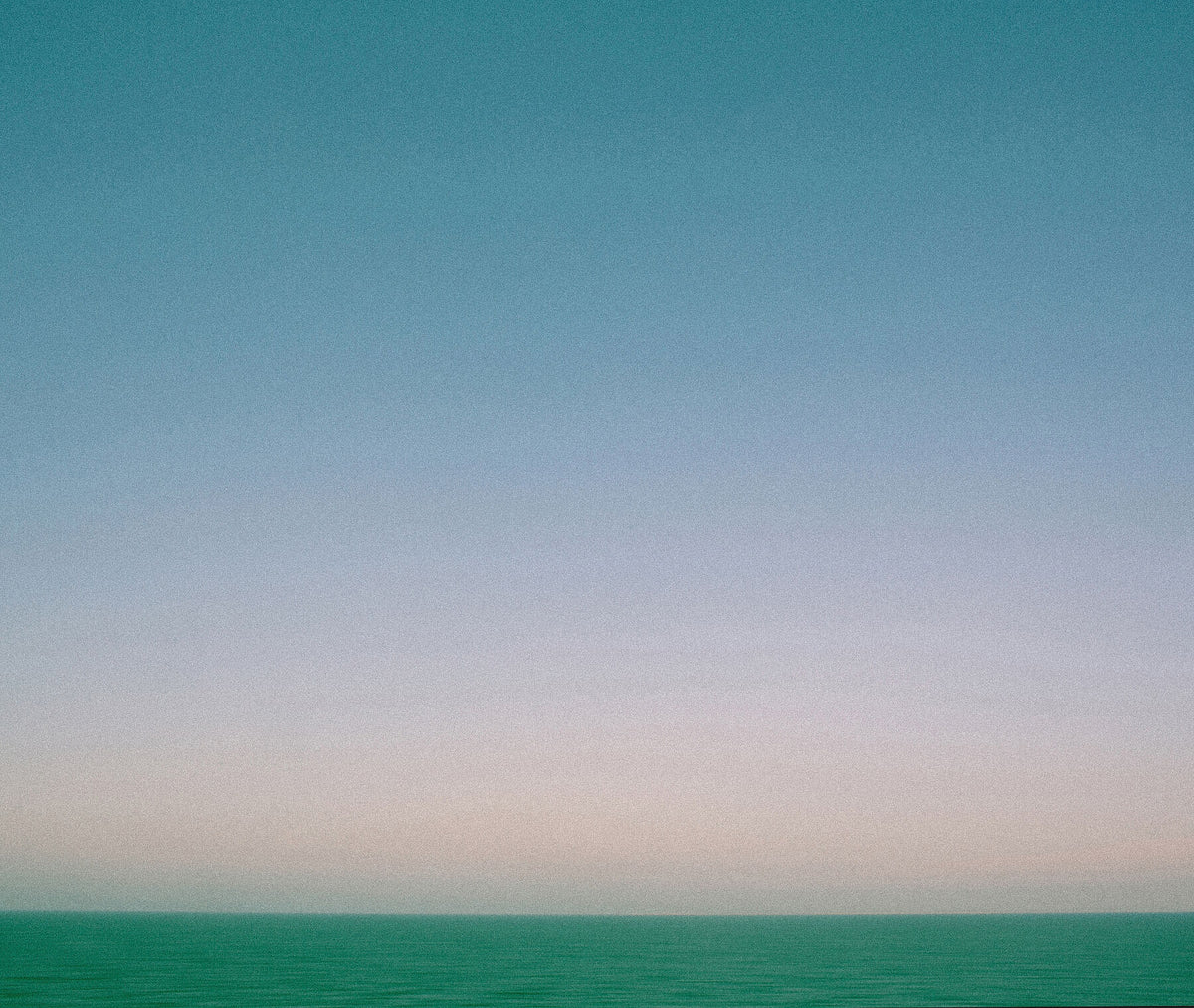 Minimalist Irish coastal photograph in bands of sea-green and sky – Tranquility by Lisa Wiltse