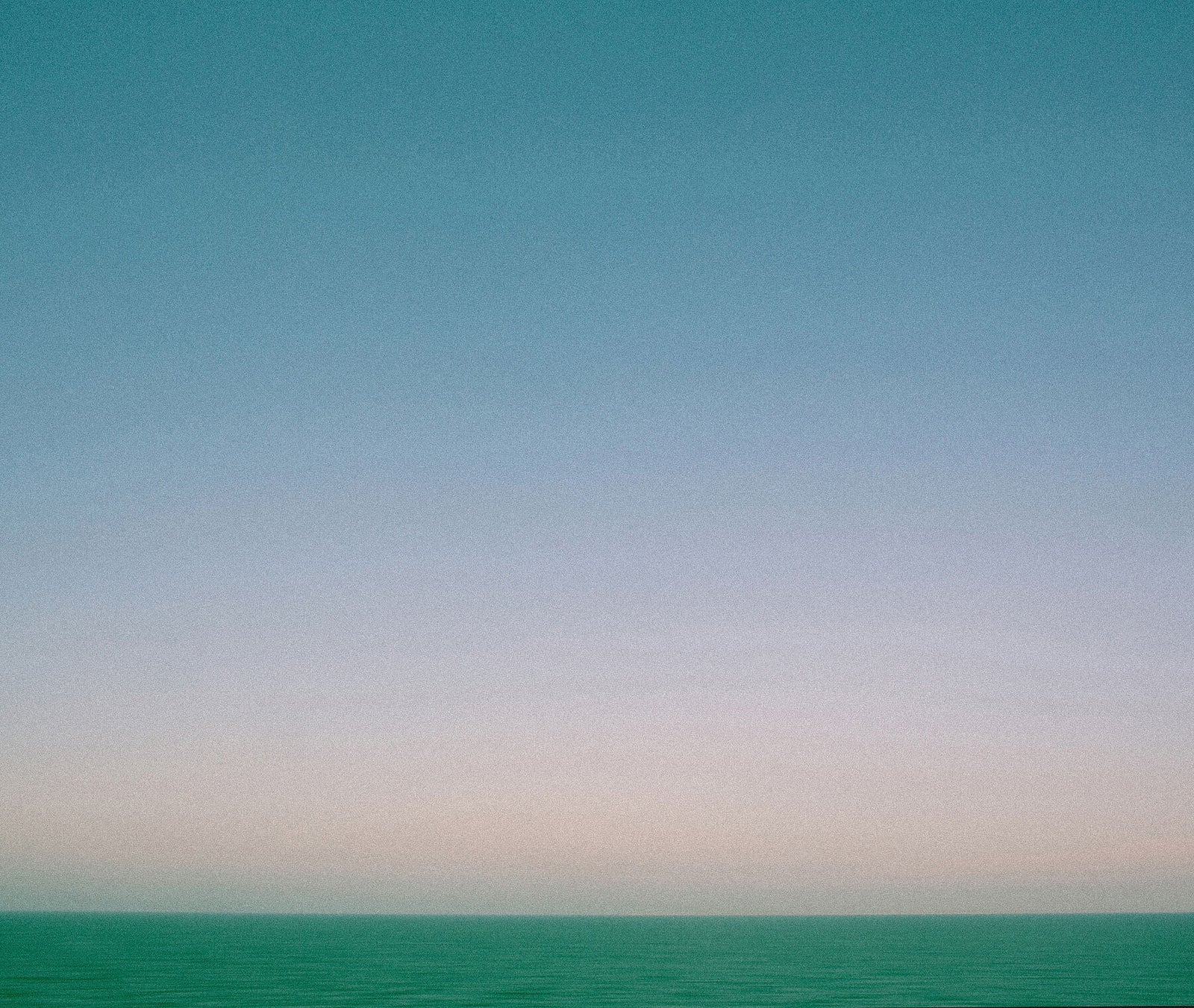 Minimalist Irish coastal photograph in bands of sea-green and sky – Tranquility by Lisa Wiltse